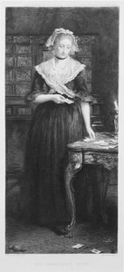 La femme du joueur, gravée par Charles A. Waltner (1846-1925) pub. par Thomas Agnew und Sons, 1879 - John Everett Millais